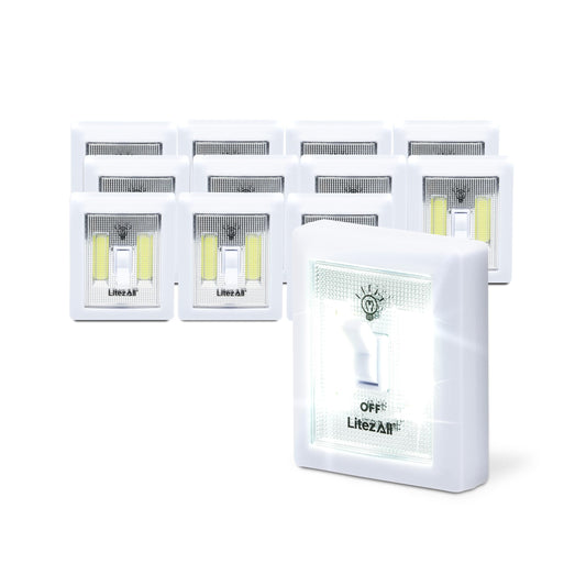 Rynx | Litezall 200 Lumen Wireless Led Wall Switch Light - 12 Pack Battery Operated Night Lights