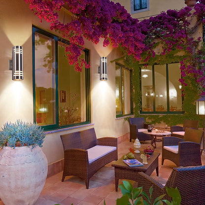 Rynx | Cnengsthy Outdoor Wall Lamp - Waterproof Cylinder Light, Silver 13" For Garden & Terrace