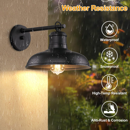 Rynx | Bosceos outdoor wall lamps - 2-pack black courtyard lamps, waterproof metal lanterns