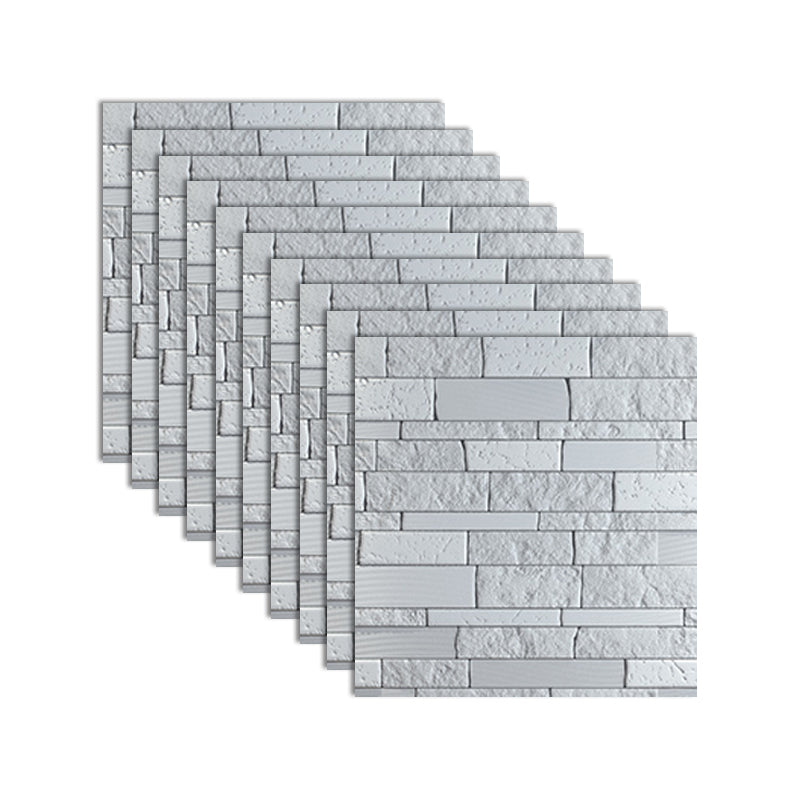 Rynx | Industrial 3D Brick Wall Plank Bathroom Living Room Wall Panel Set of 10