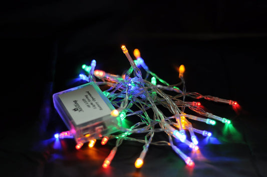 Rynx | Karlling Battery Powered Ju licht, 13 Ft Short Clear Wire Twinkle Fairy Lights for Small Mini Christmas Trees and Wedding Party Indoor/Outdoor Decoration (Multicolored, 10 Pack)
