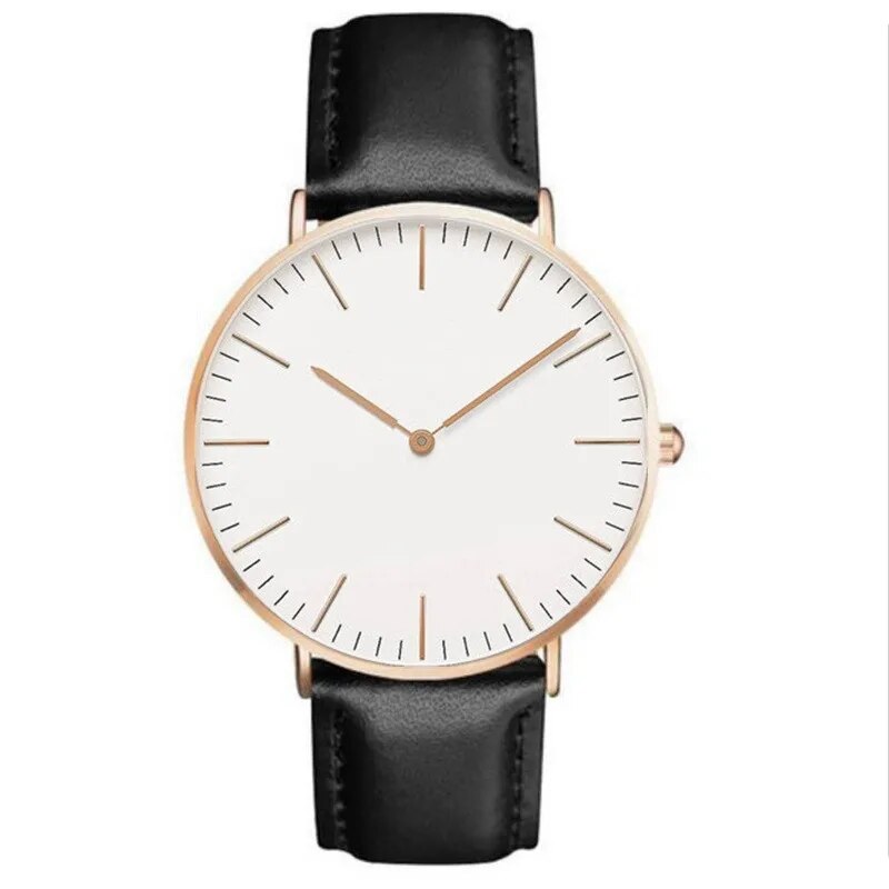 Rynx | Luxury Rose Gold Women's Watch - Elegant Watch Leather Black White