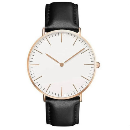 Rynx | Luxury Rose Gold Women's Watch - Elegant Watch Leather Black White