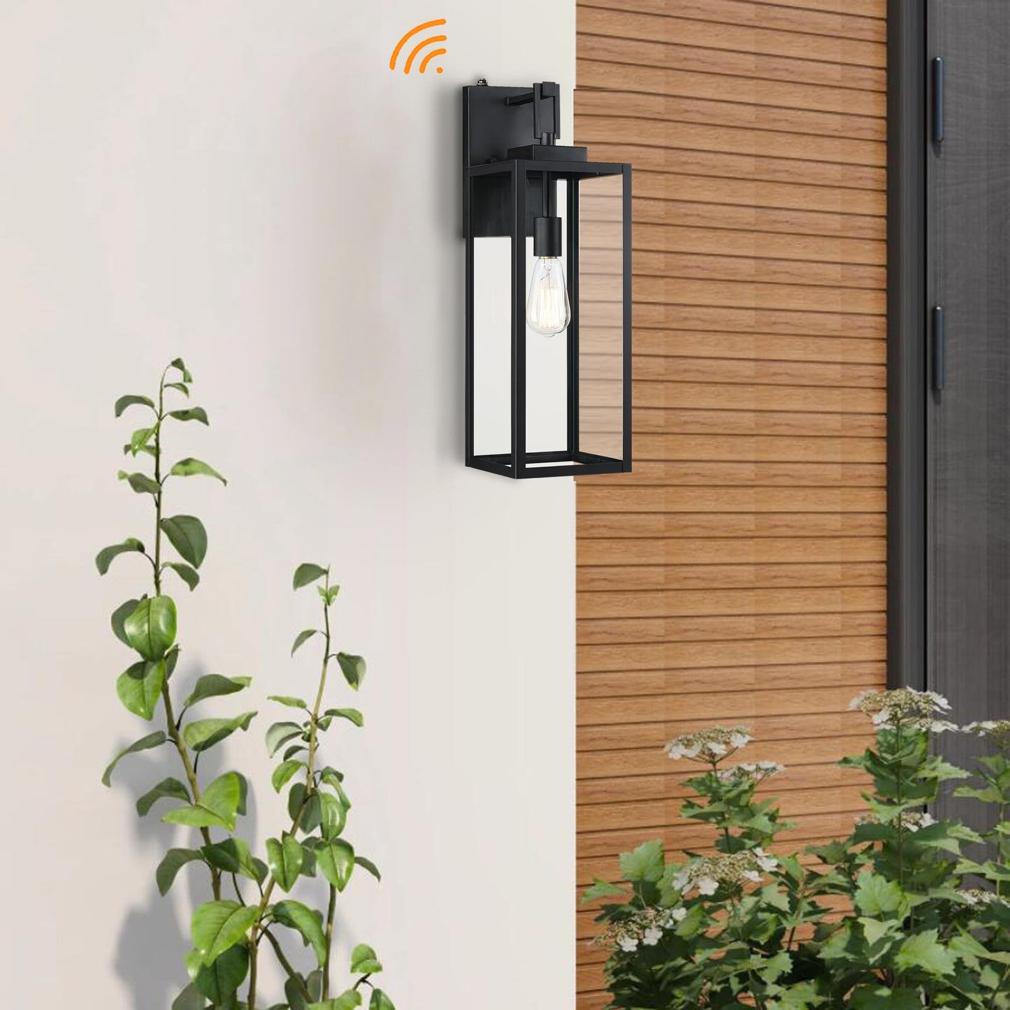 Rynx | Faymart 22" Dusk to Dawn Outdoor Wall Lamp with Photocell Sensor - Extra Large Metal Lantern
