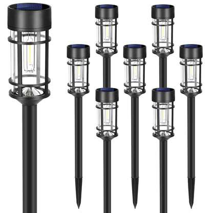 Rynx | Mancra 8-pack solar path lights - waterproof LED garden lights for garden and driveway, 3000K