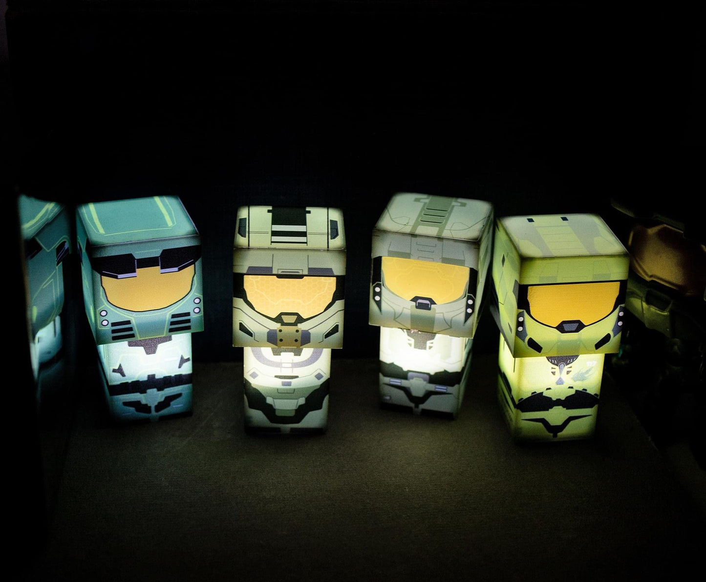 Rynx | Ukonic Halo Green Mini Figural Mood Lights, Set Of 4 | Led Nightstand Lamp For Children's Room Decor