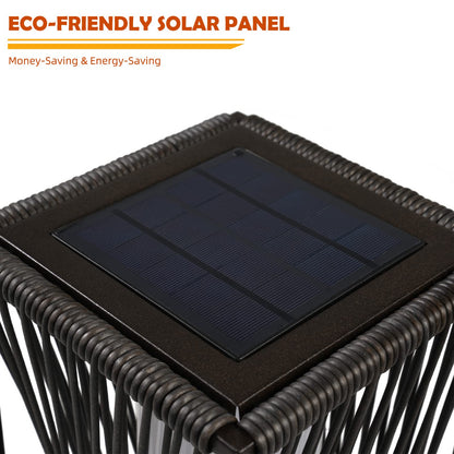 Rynx | Solar Yard Brown Resin Rattan Outdoor Solar Floor Lamp - waterproof light for garden & yard