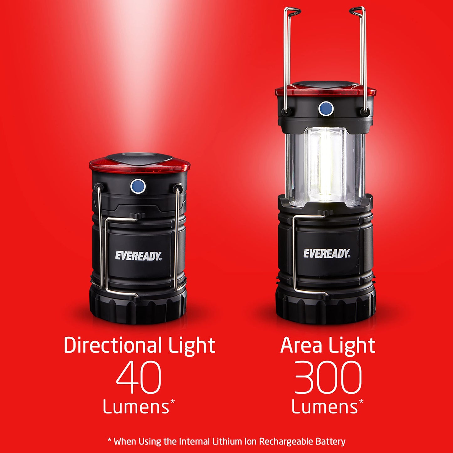 Rynx | Eveready Led Camping Lanterns 4-pack, rechargeable foldable flashlights for outdoor use, black