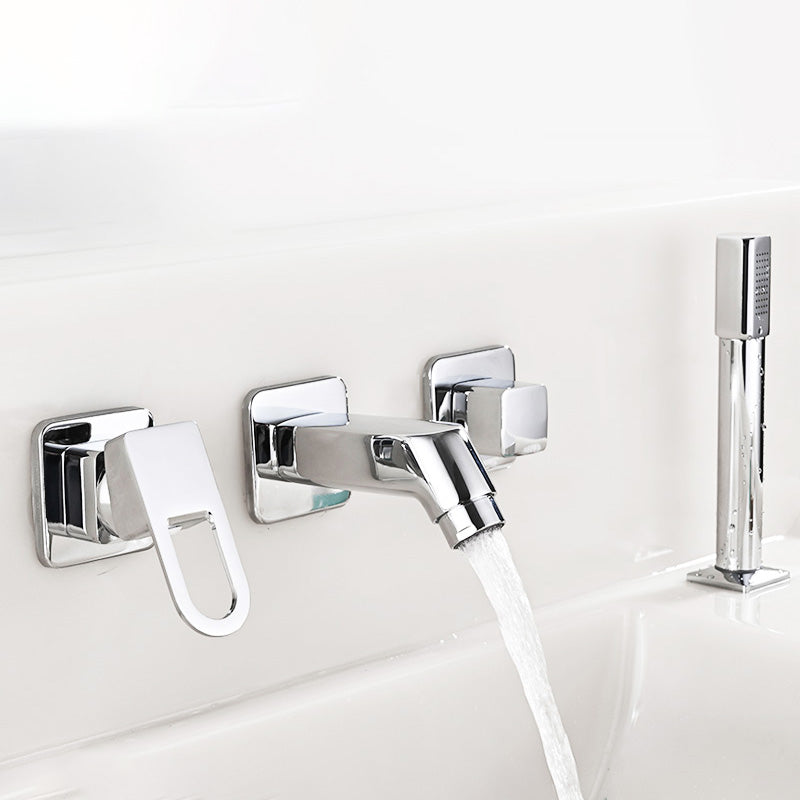 Rynx | Wall Mounted Faucet Brass Lever Handle Bathroom Faucet Hand Shower