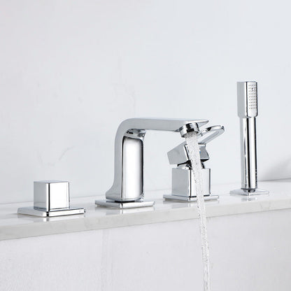Rynx | Wall Mounted Faucet Brass Lever Handle Bathroom Faucet Hand Shower