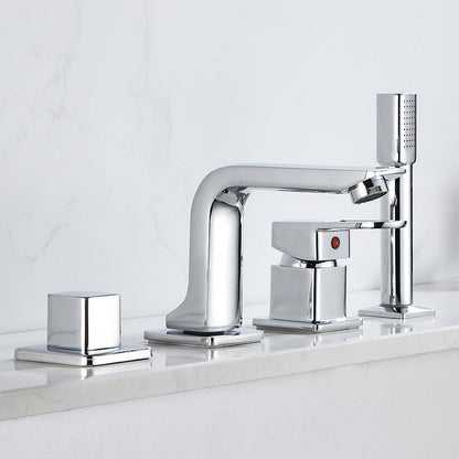Rynx | Wall Mounted Faucet Brass Lever Handle Bathroom Faucet Hand Shower