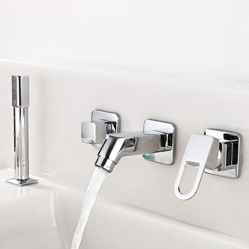 Rynx | Wall Mounted Faucet Brass Lever Handle Bathroom Faucet Hand Shower