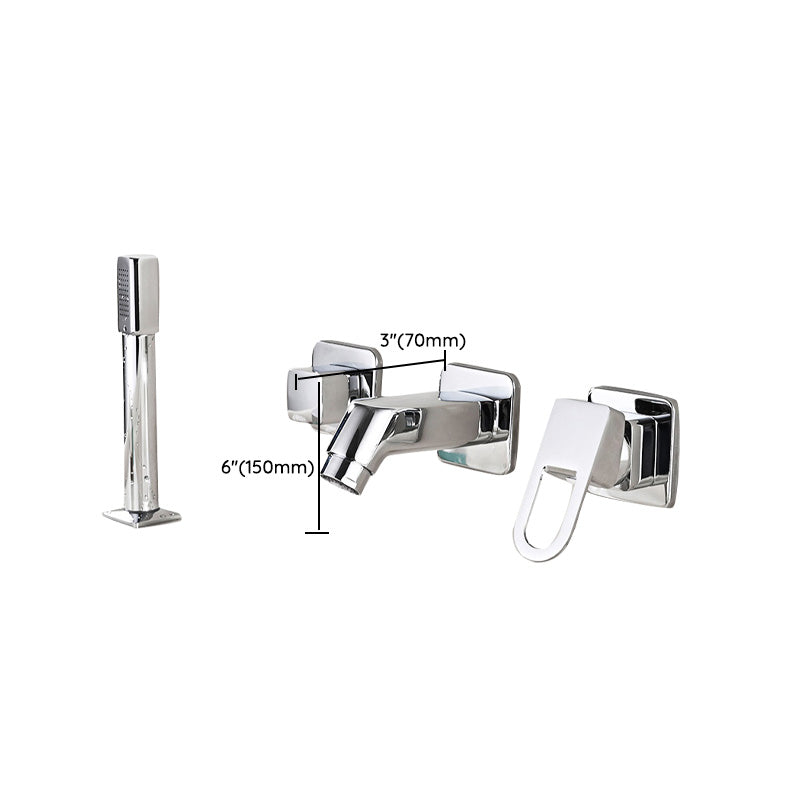 Rynx | Wall Mounted Faucet Brass Lever Handle Bathroom Faucet Hand Shower