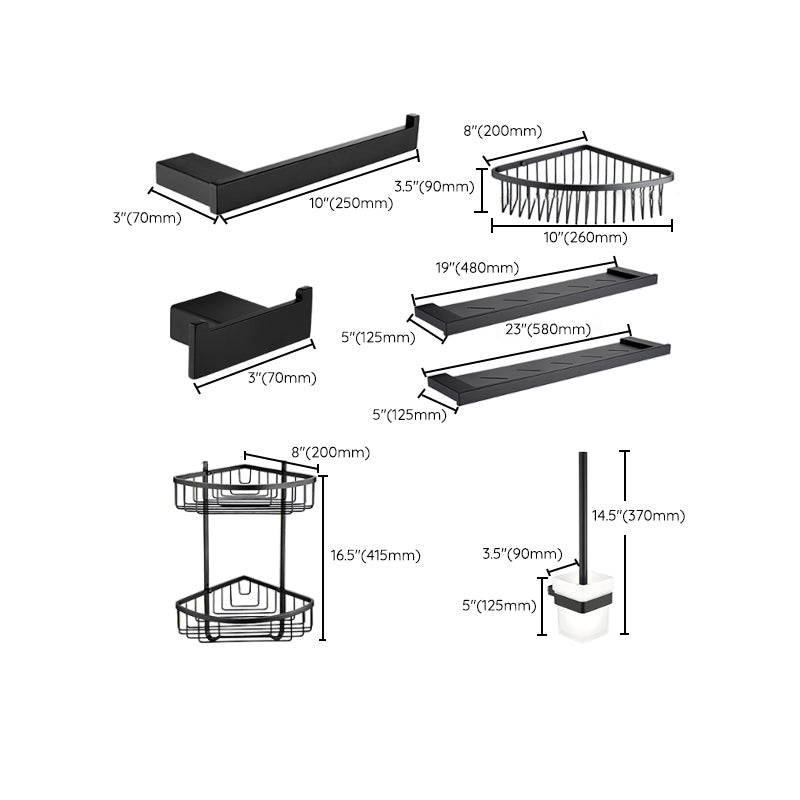 Rynx | 5-piece Modernism Bathroom Accessory Set in Matte Black Stainless Steel