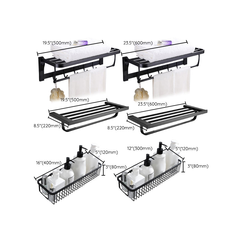 Rynx | 5-piece Modernism Bathroom Accessory Set in Matte Black Stainless Steel
