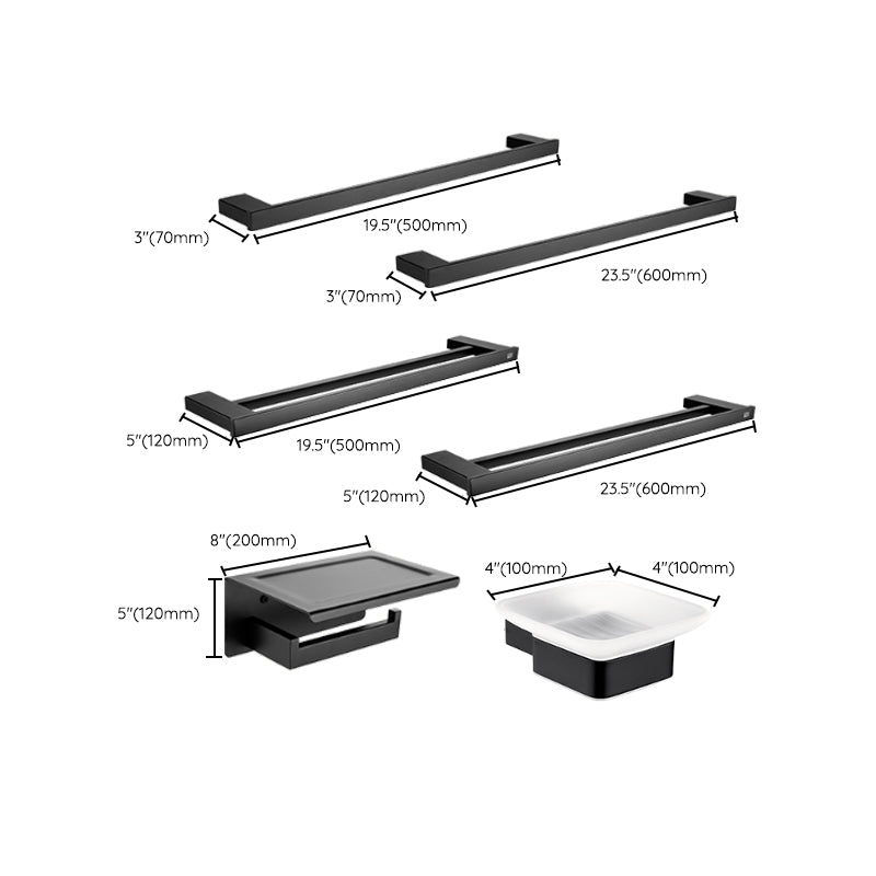 Rynx | 5-piece Modernism Bathroom Accessory Set in Matte Black Stainless Steel
