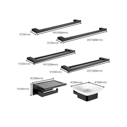 Rynx | 5-piece Modernism Bathroom Accessory Set in Matte Black Stainless Steel