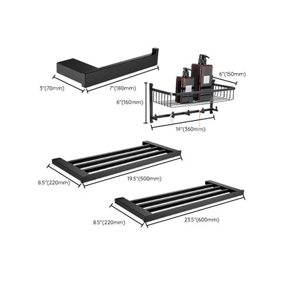 Rynx | 5-piece Modernism Bathroom Accessory Set in Matte Black Stainless Steel