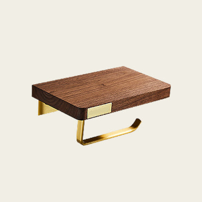 Rynx | 6-piece Walnut Bathroom Accessories Set Metal Gold Bath Hardware Set