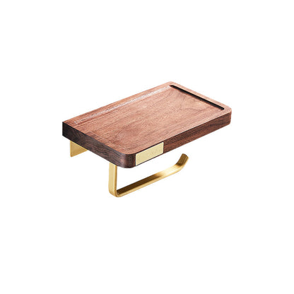 Rynx | 6-Piece Walnut Bathroom Accessory Set Metal Gold Bathroom Hardware Set