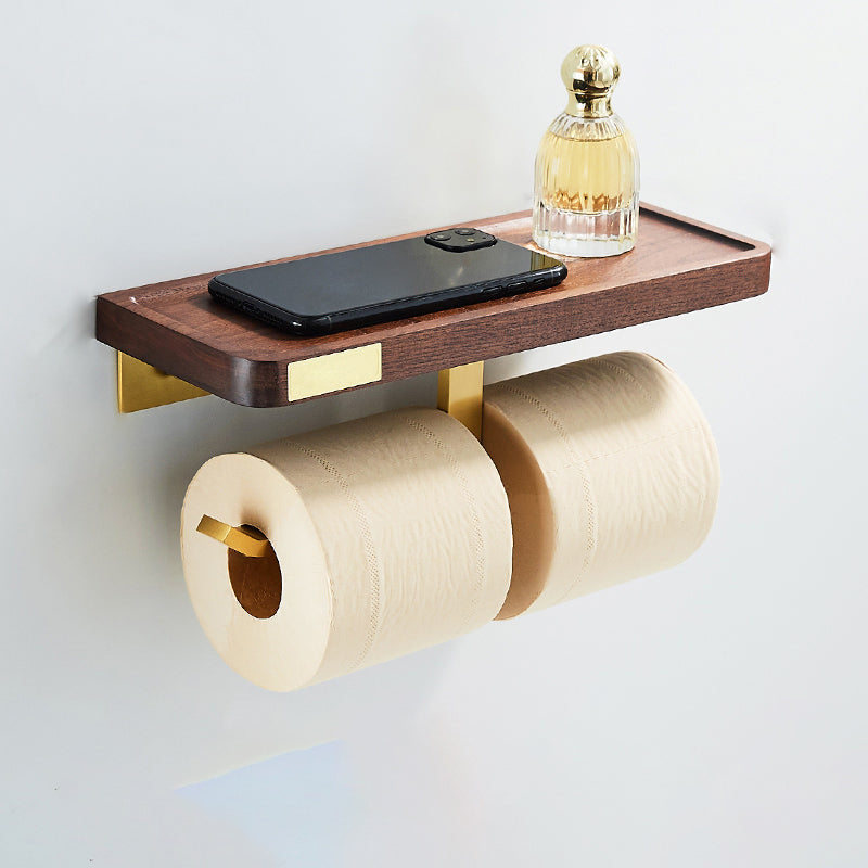 Rynx | 6-Piece Walnut Bathroom Accessory Set Metal Gold Bathroom Hardware Set