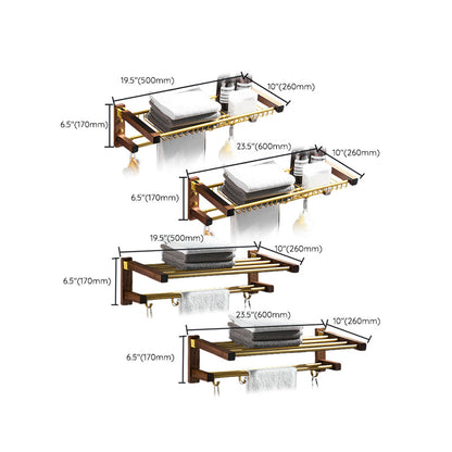 Rynx | 6-Piece Walnut Bathroom Accessory Set Metal Gold Bathroom Hardware Set