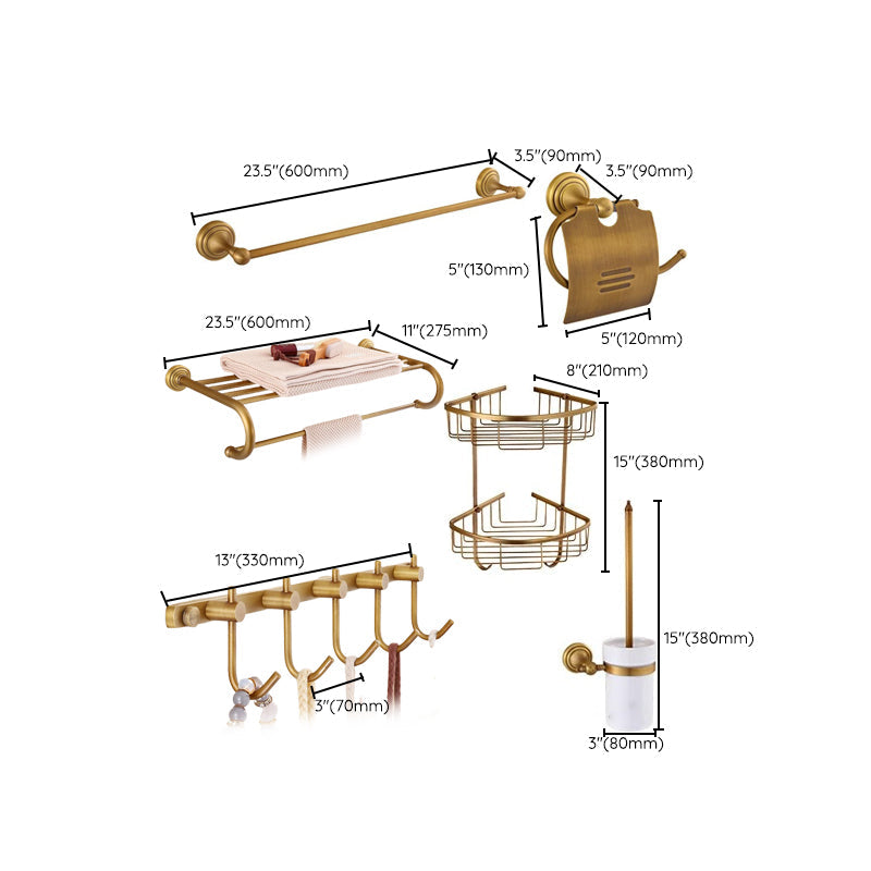 Rynx | 4-piece traditional bathroom accessory set Gold Brass bathroom accessory hardware set