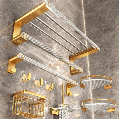 Rynx | Modern Golden Bathroom Accessories Single Piece or in Set with Bathroom Shelf