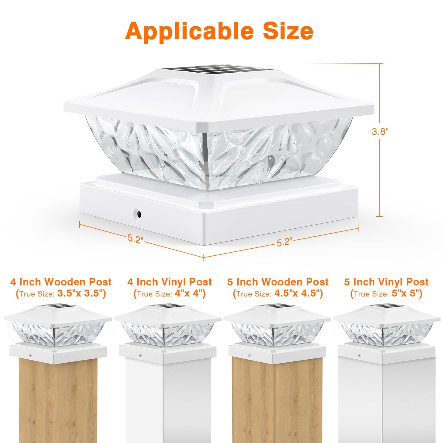 Rynx | Ensli Sol Post Hat Light 4 Pack - Waterproof, 2 Modes, Fits 4X4, 4.5X