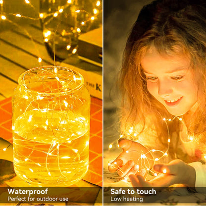 Rynx | Litogo 50 Pack Warm White Fairy Lights, 7Ft 20 Led Waterproof Battery-Powered String Lights