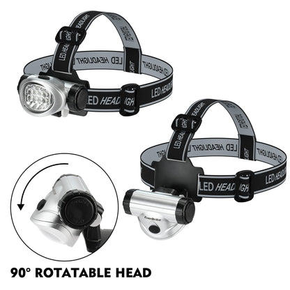 Rynx | Everbrite LED Headlamp 5-Pack - 4 Light Settings, Adjustable, Batteries Included, Black