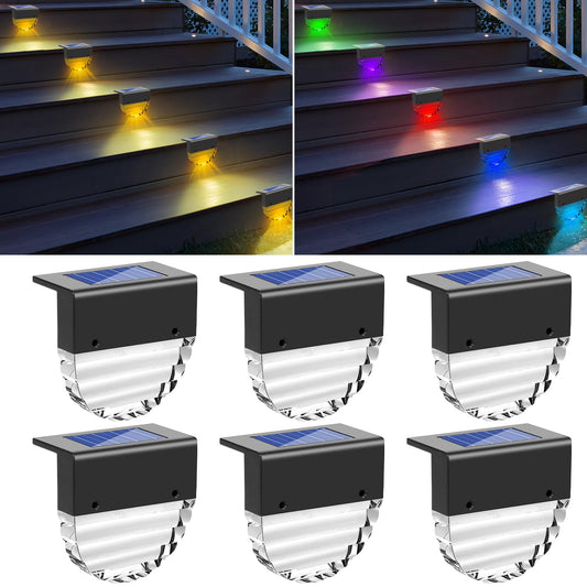 Rynx | Sunjoyco Solar Deck Light - Waterproof Outdoor Step and Railing Light For Garden, Porch, Pool
