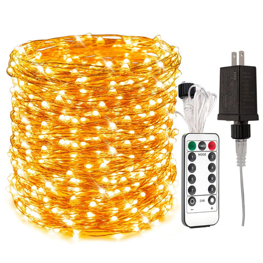 Rynx | Resnice 328Ft Extra Long Adventure Lights Plug In Waterproof Outdoor Copper Wire Lights With Remote Control 1000 High-Bright LEDs For Garden, Veranda, Patio, Christmas Wedding Party Decoration