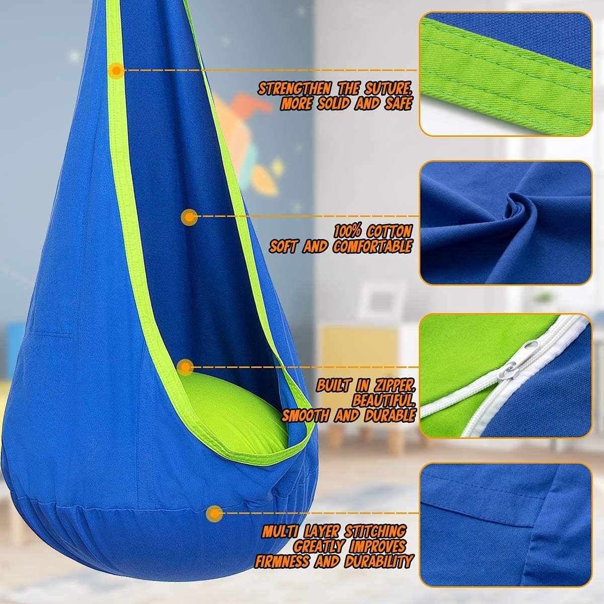 Rynx | Hangingjoy Kids Hanging Hammock - Play Paradise of Peace - Comfort and Creativity