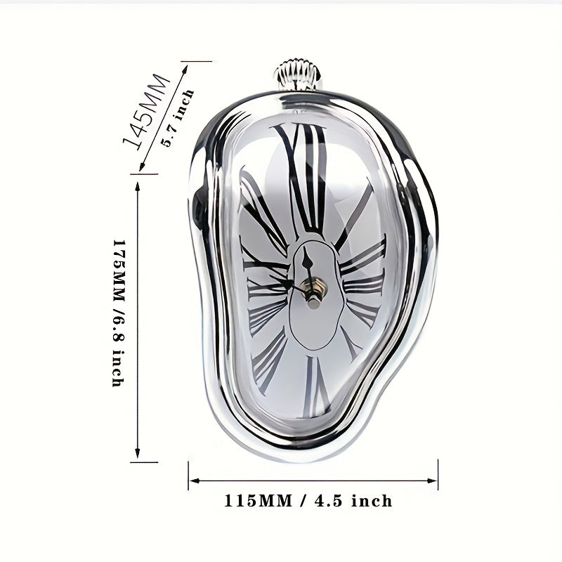 Rynx | Surrealist Bent Roman Wall Clock - Stylish Melting Clock for Home Decoration