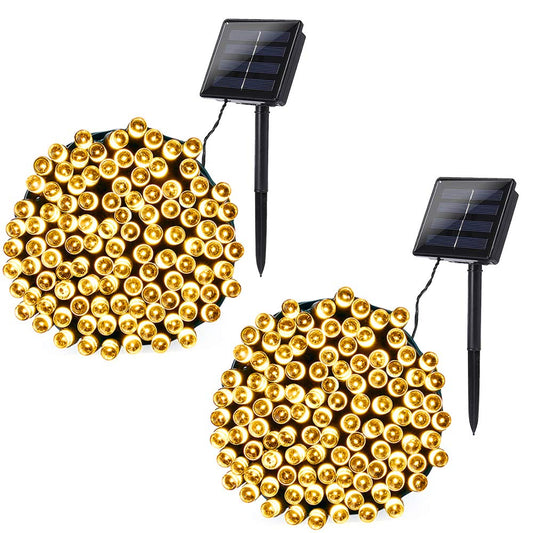 Rynx | Joomer Solar LED Light 72Ft X 2 Pack 200 Led 8 Modes Solar String Lights Waterproof Solar Fairy Lights for Christmas Decorations (Warm White)