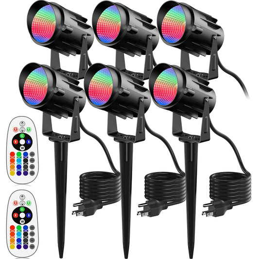 Rynx | Spot Lights Outdoor Rgb Spotlight Outdoor 12W Color Changing Landscape Light With Remote Control Outdoor Spotlight For Decoration