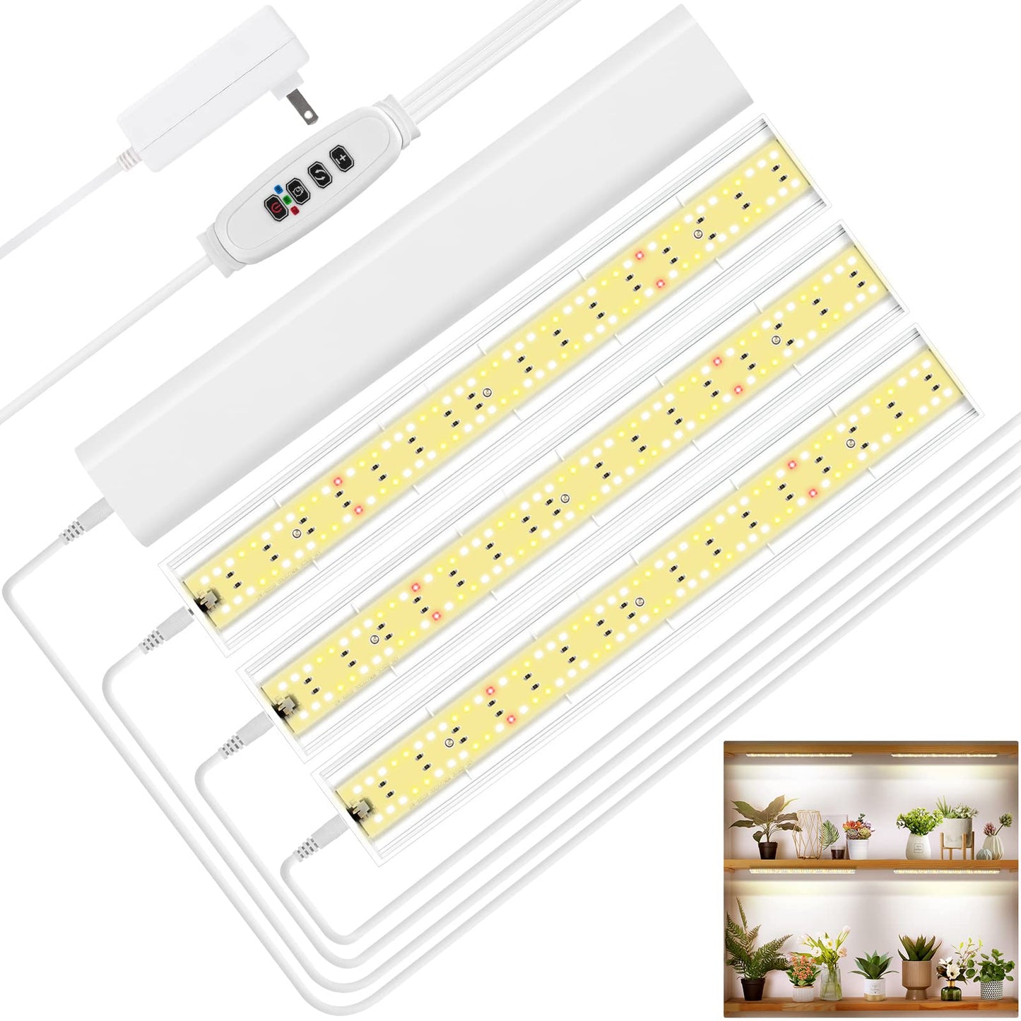 Rynx | Foxgarden® Growth Light, Full Spectrum Plant Light Bar For Indoor Plants, 384 Led Light Strong Growth Lamp With Auto On/Off Timer 4/8/12H, 4 Switch Modes, 10 Dimmable Brightness, 4 Packs