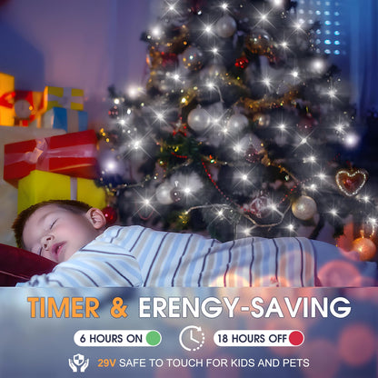 Rynx | Knonew 403Ft 1000 LED Outdoor Light Chains, Waterproof Fairy Lights with Timer & 8 Modes, Cool White