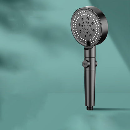 Rynx | Modern 6 Setting Shower Head Adjustable Spray Pattern Matt Black Round Shower Head