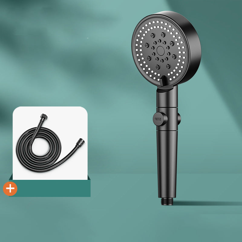 Rynx | Modern 6 Setting Shower Head Adjustable Spray Pattern Matt Black Round Shower Head