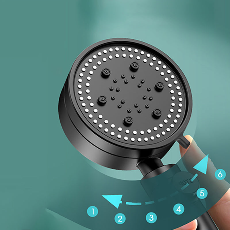 Rynx | Modern 6 Setting Shower Head Adjustable Spray Pattern Matt Black Round Shower Head