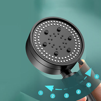 Rynx | Modern 6 Setting Shower Head Adjustable Spray Pattern Matt Black Round Shower Head