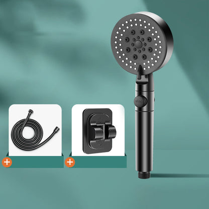 Rynx | Modern 6 Setting Shower Head Adjustable Spray Pattern Matt Black Round Shower Head