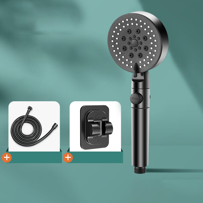 Rynx | Modern 6 Setting Shower Head Adjustable Spray Pattern Matt Black Round Shower Head