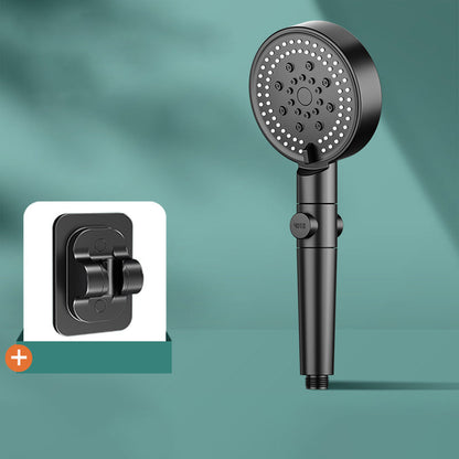 Rynx | Modern 6 Setting Shower Head Adjustable Spray Pattern Matt Black Round Shower Head