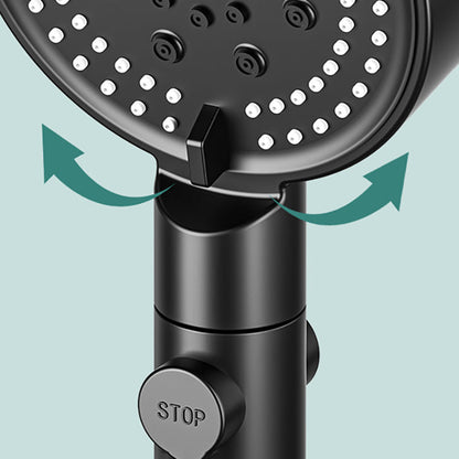 Rynx | Modern 6 Setting Shower Head Adjustable Spray Pattern Matt Black Round Shower Head