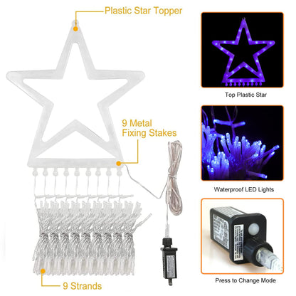 Rynx | Miniao 320 Led Outdoor Christmas Light Sources, Waterproof Blue Lights With 8 Modes For Holiday Decorations
