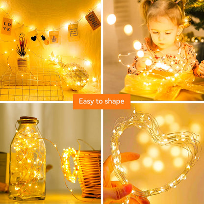 Rynx | Litogo 50 Pack Warm White Fairy Lights, 7Ft 20 Led Waterproof Battery-Powered String Lights