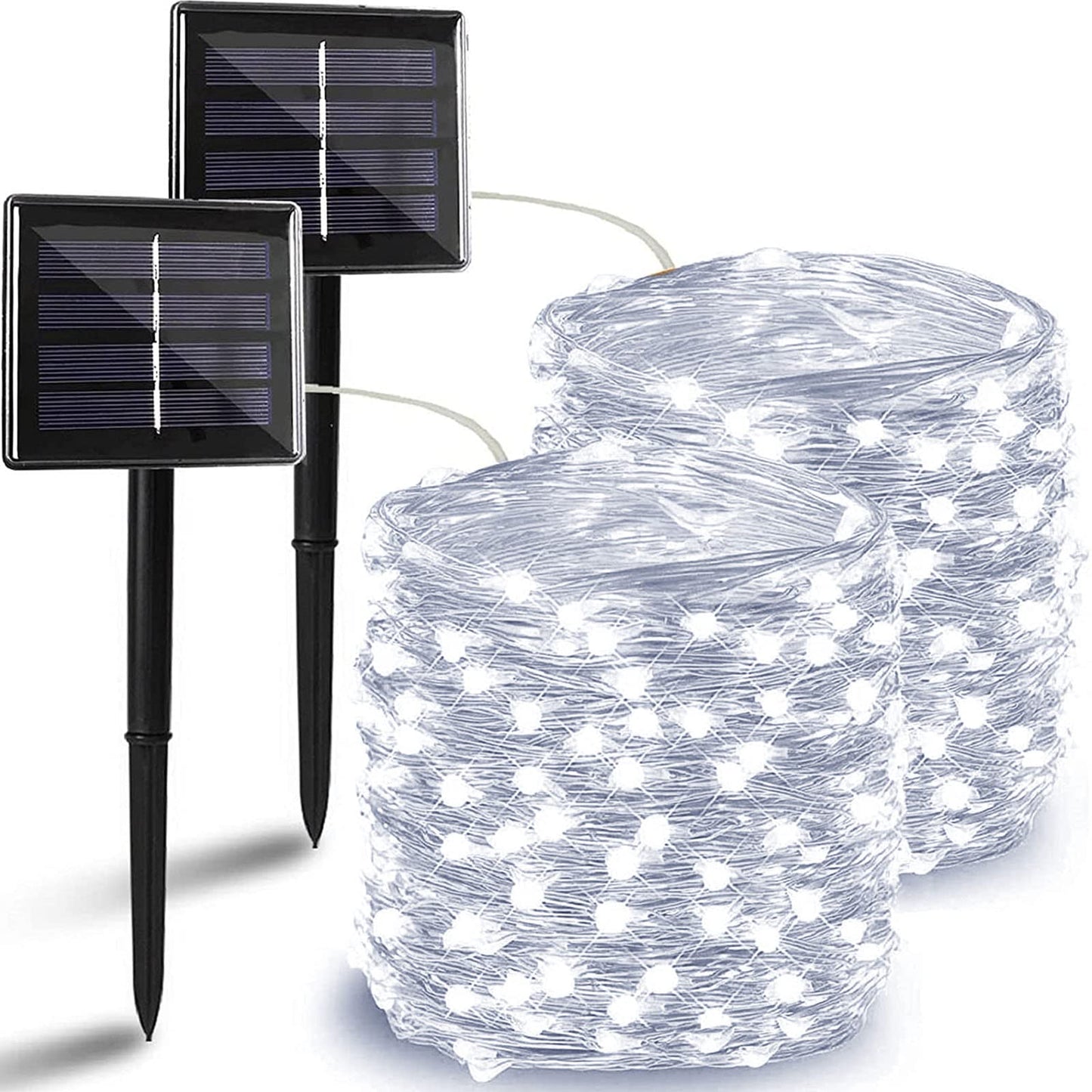 Rynx | Solar String Lights Outdoor, 2-Pack Each 72Ft 200 Led Solar Christmas Twinkle Lights Outdoor Waterproof Copper Wire With 8 Modes Solar Fairy Lights For Garden Tree Birthday Christmas Decor (Cool White)